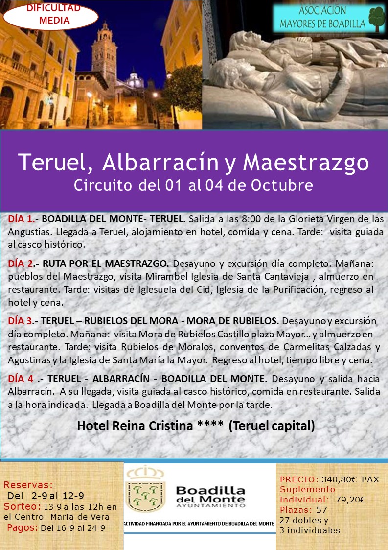 TERUEL, ALBARRACN Y MAESTRAZGO (1 AL 4 OCT. 2024)